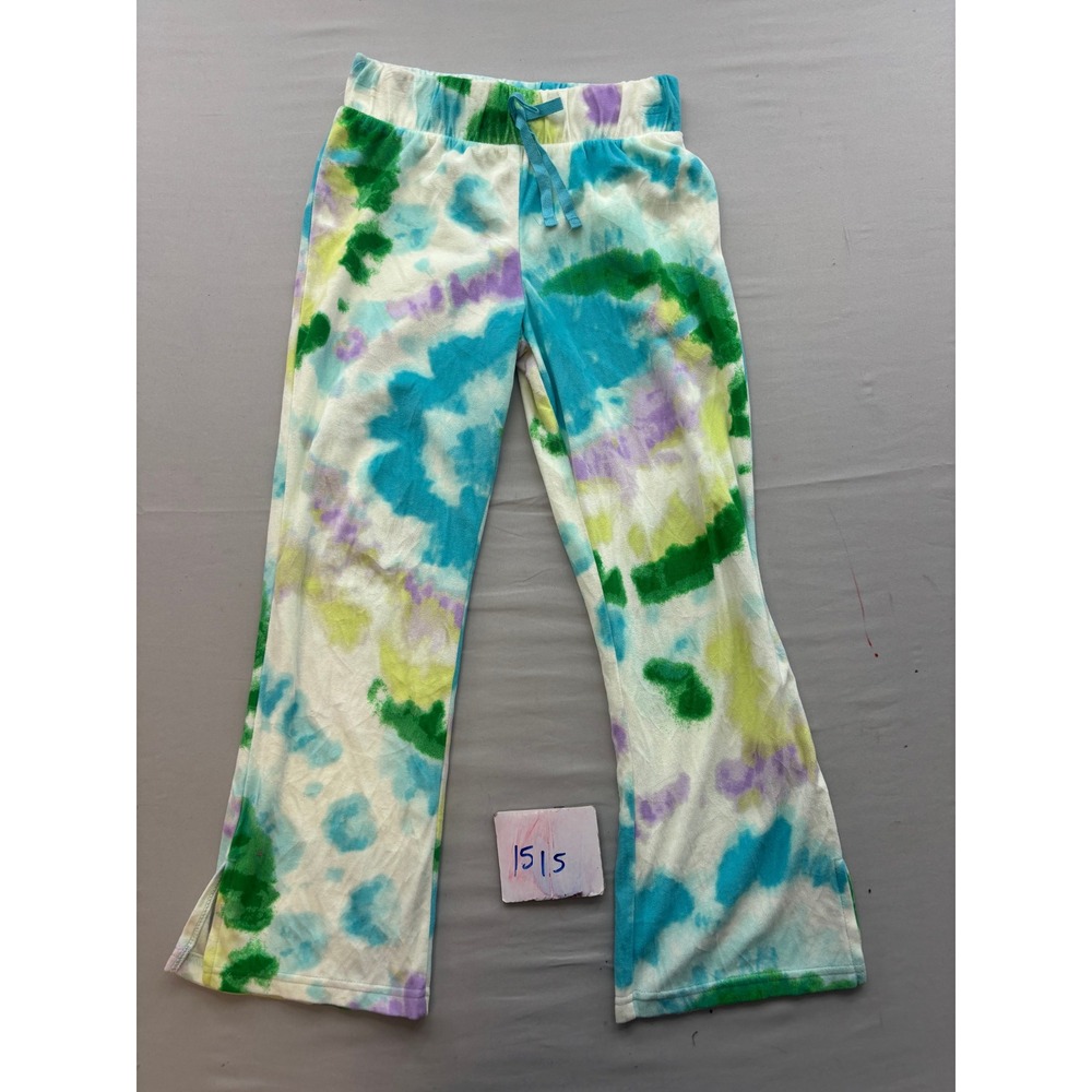 Justice Sleep x Stranger Things Girls Tie Dye Pajama Pants Blue Green Size M 10